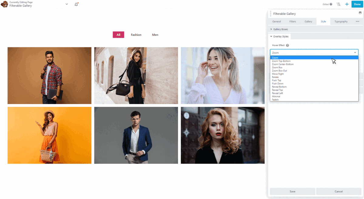 Styling - Filterable gallery for beaver builder