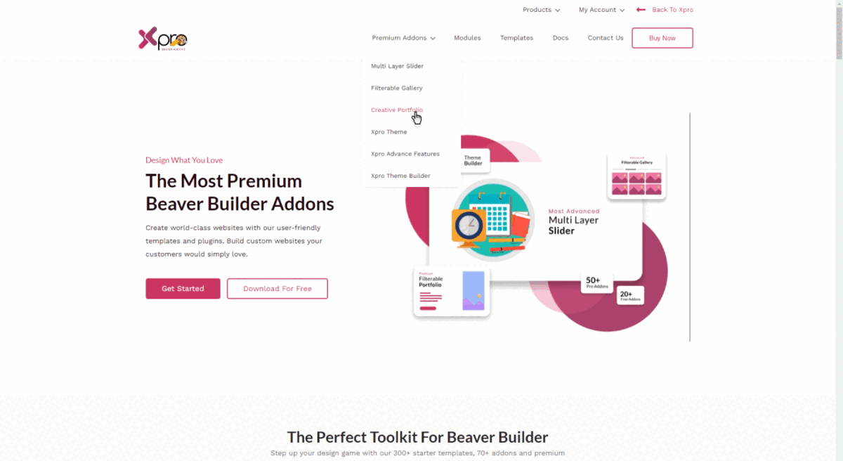 Xpro beaver addons - beaver builder portfolio