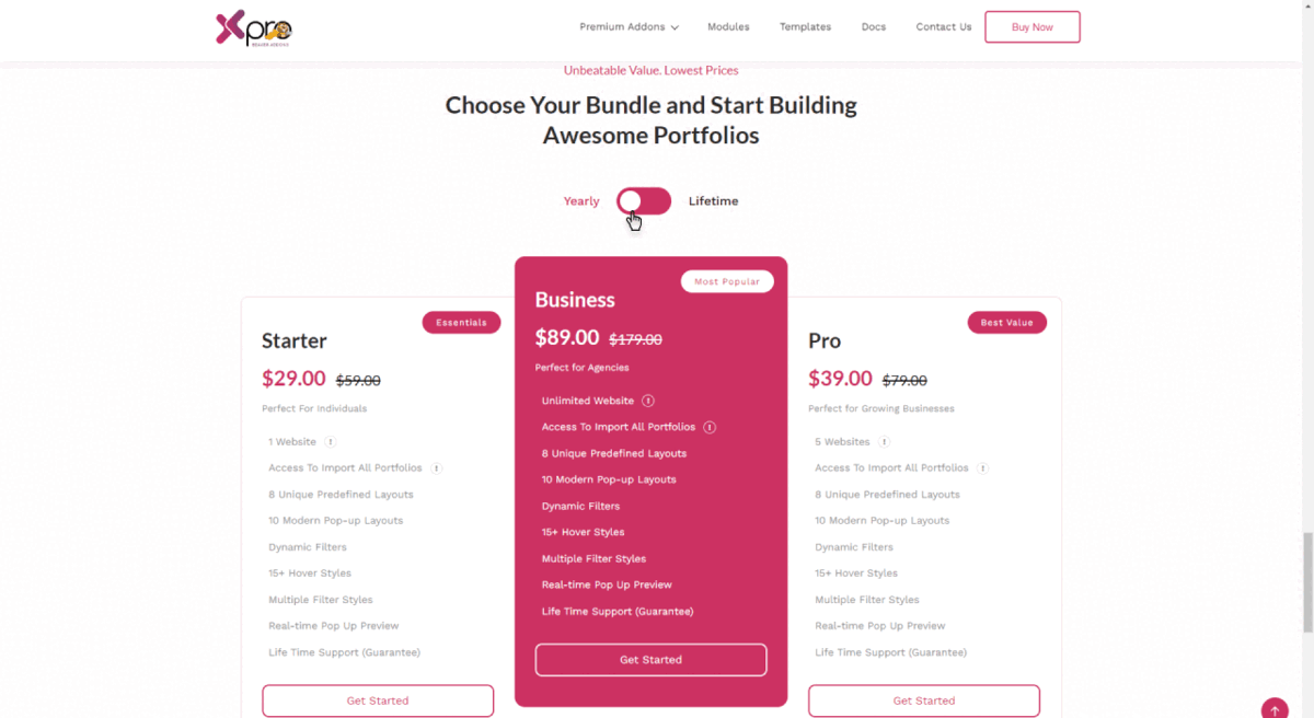 Purchase bundle - beaver builder portfolio