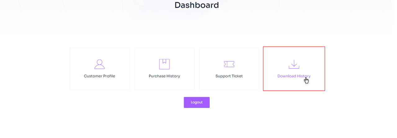 Download history - Xpro dashboard